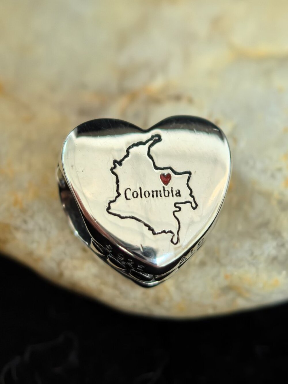 Pandora Colombia Exclusive Travel Heart Charm, S925 Silver Jewelry (Women's)